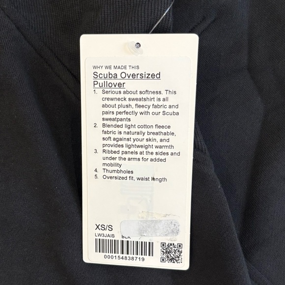 NWT Lululemon Scuba Oversized Pullover In Black Size XS/S - Picture 6 of 7
